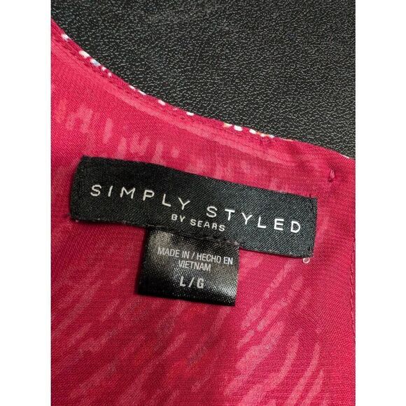 Simply Styled Sleeveless Floral Blouse Tank Top Shirt Women Size Large - Picture 3 of 4